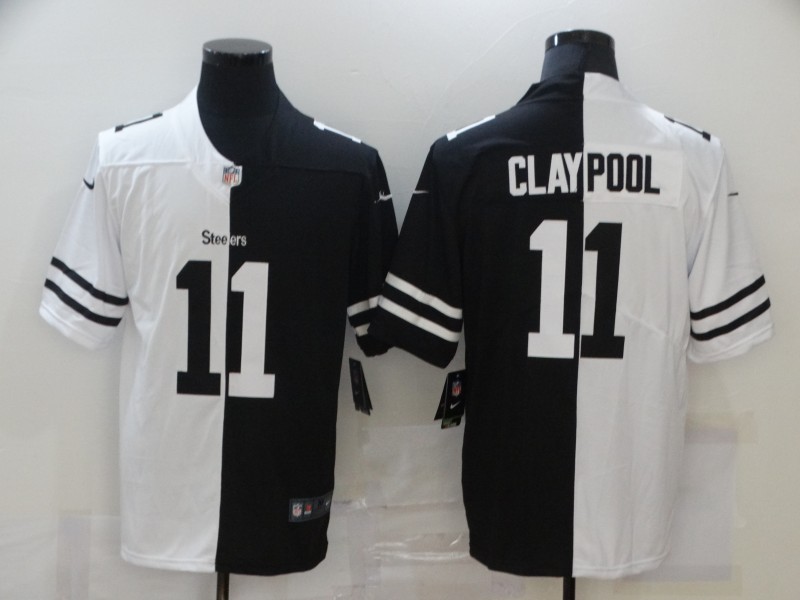 Men's Pittsburgh Steelers Chase Claypool #11 Black/White Jersey
